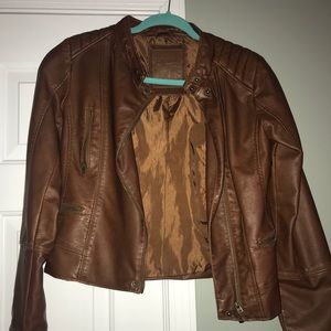 Brown leather jacket